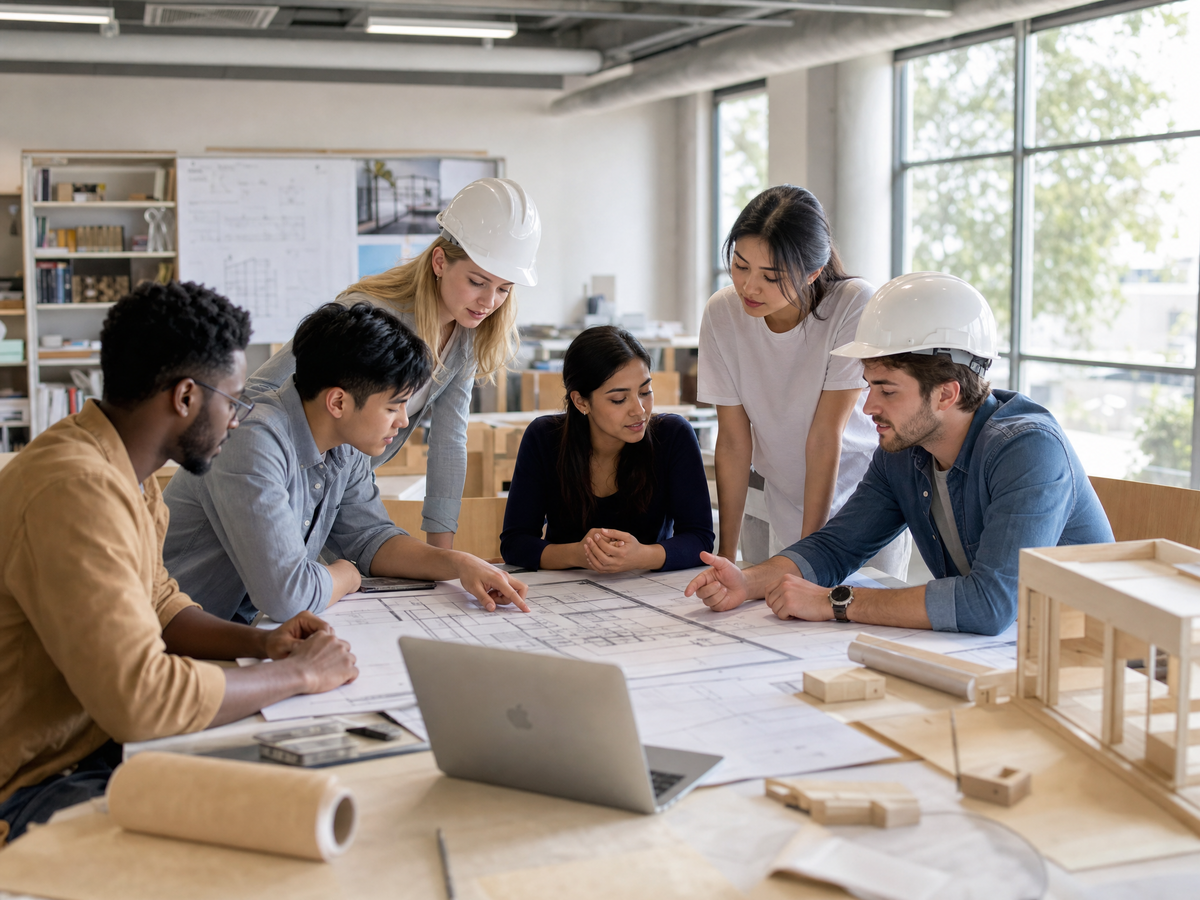 Estudiantes de arquitectura e ingeniería civil aprendiendo con el software de construcción OneMake